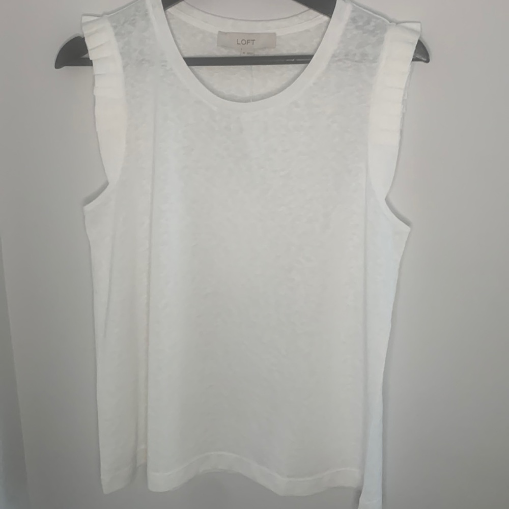 White sleeveless top
